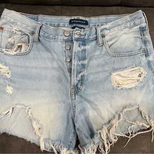 Aeropostale Light Wash Ripped Jean Shorts